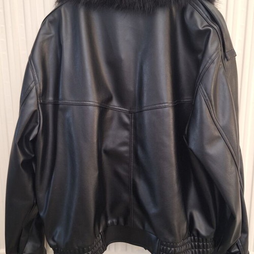 Zara jacket with removable fur collar, black, size M