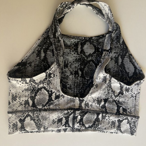 Animal print sports bra, size L, white