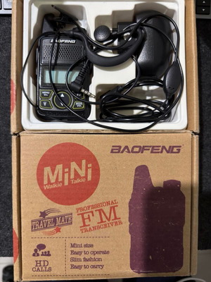 Baofeng BF-T1 mini walkie talkies new, pack of 2