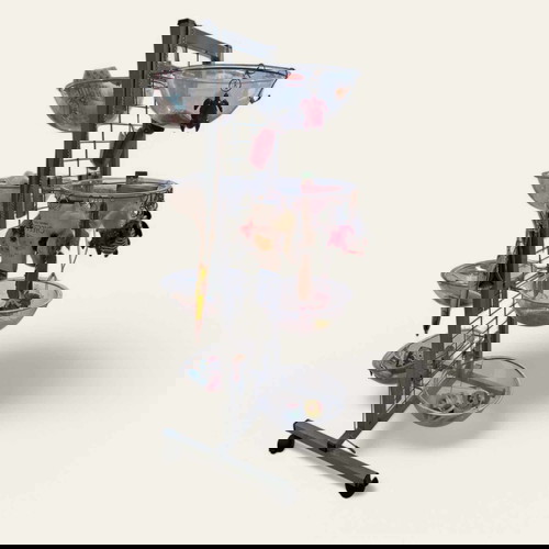 Метален подов стелаж за продукти употребяван с колелца