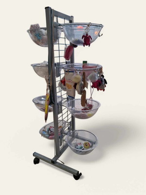 Метален подов стелаж за продукти употребяван с колелца