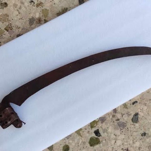 Agricultural Sickle used, decorative, 65 cm length