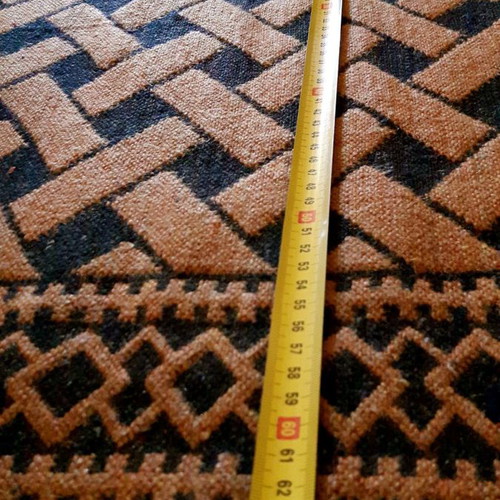 Handmade wool rug runner used, 338x63cm