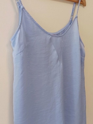 Bershka top used, size S with loose fit, light blue
