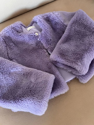 Γουνάκι Two In A Castle μωβ σαν καινούργιο, κοντό μπολερό