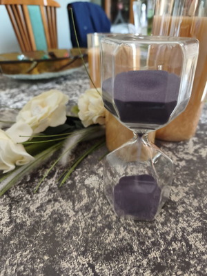 Hourglasses new, pack of 50, 16cm height, 7cm hex width, white