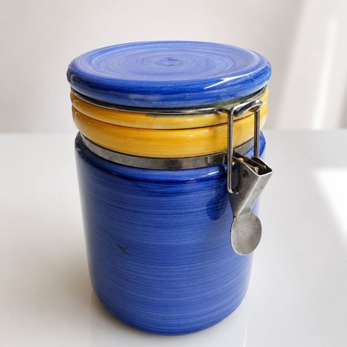 Storage Vase with Airtight Closure, Handmade Color, Like New