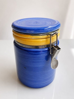 Storage Vase with Airtight Closure, Handmade Color, Like New