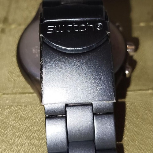 Swatch Irony diaphane gray used, steel bracelet and dial
