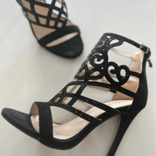 Black GoGo Shoes sandals with cut-out design, like new, size 37