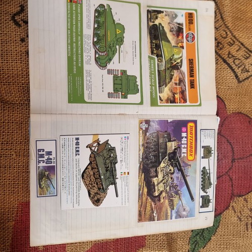 Album with military modeling box cutouts used, 50 pieces