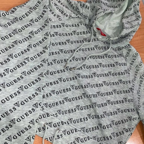 Guess logo hoodie like new, size L, black and grey