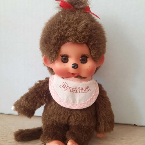 Monchhichi plush doll used, 20 cm, Sekiguchi