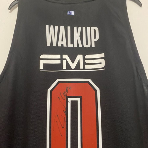 Olympiacos Basketball Jersey 2023-2024 Signed by Thomas Walkup, Size X-Large