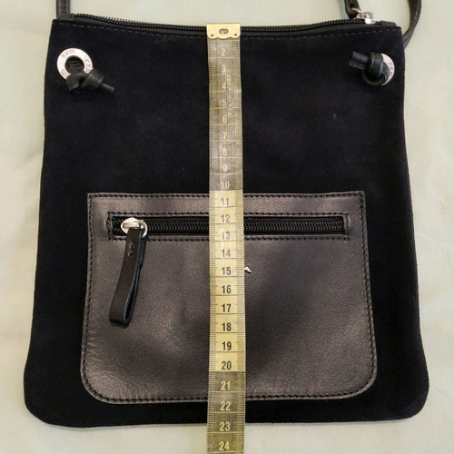 KEM crossbody bag new, black suede and leather