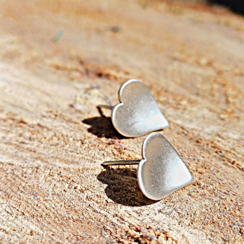 Handmade heart earrings stainless steel