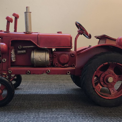 Vintage Handcrafted Metal Tractor Decorative Collectible