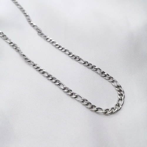 Figaro Necklace Stainless Steel 50 cm New Silver