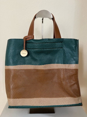 Furla handbag in beige and blue, like new
