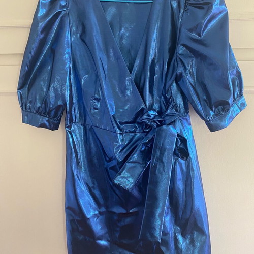 Blue mini wrap dress medium like new