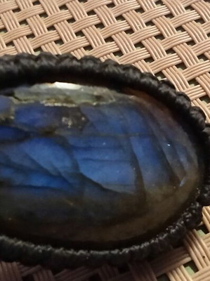 Macrame necklace with labradorite like new