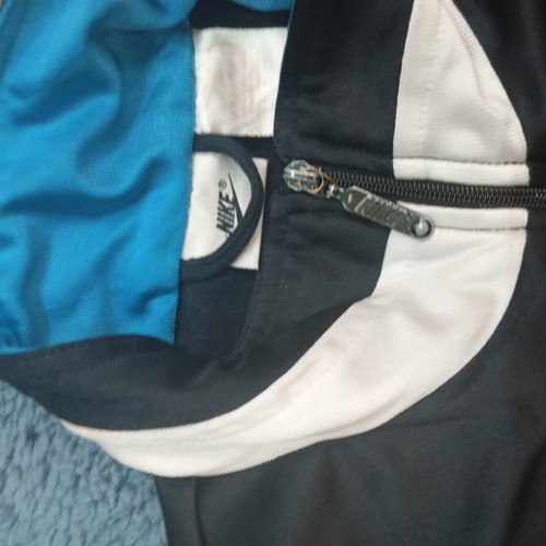 Nike vintage unisex jacket, black and blue, size S