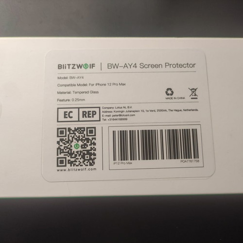 Tempered Glass Blitzwolf 9H 0.25mm for iPhone 12 Pro Max new