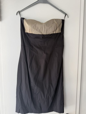 Milk & Honey Blue Black Strapless Evening Dress used, size M
