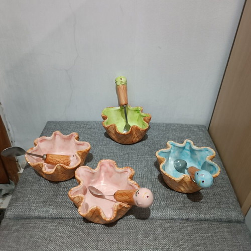 Ice Cream Bowl Set 4 Pieces New