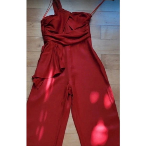 Mango red one-shoulder jumpsuit, size S