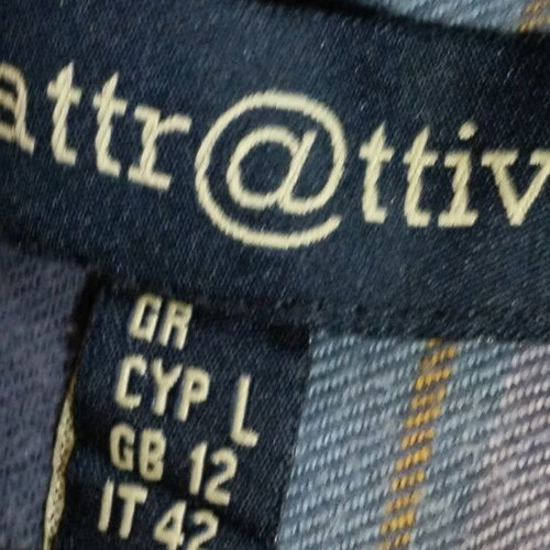 Attrattivo women's shirt L plaid like new, white and blue