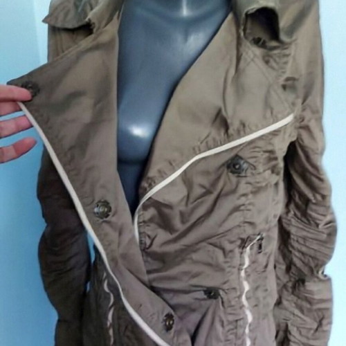 Marc Cain sports designer trench coat, asymmetrical long style