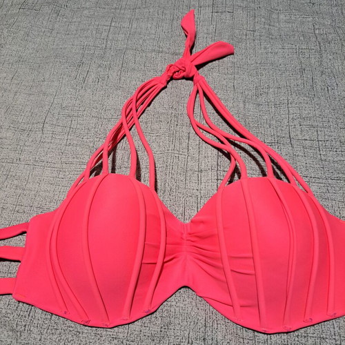 Bikini top like new, pink-coral, size M