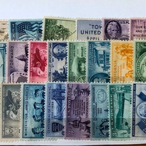USA Stamps 1943-1957, 50 Different Mint Series