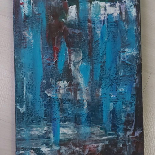 Painting new on canvas with acrylic colors