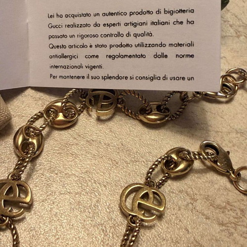Gucci GG necklace and bracelet set gold tone new