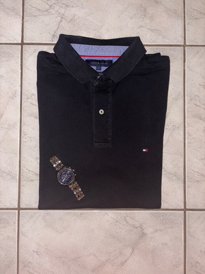 Tommy Hilfiger Black Polo Shirt XL в отлично състояние