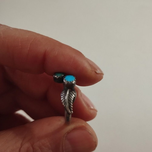 Original Navajo Native American silver 925 ring with turquoise like new, adjustable
