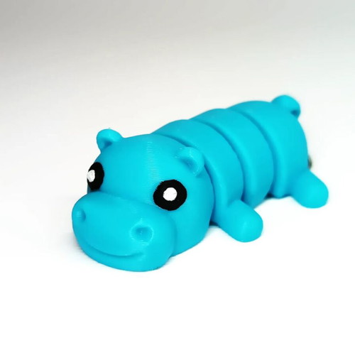 Hippo Keychain new, 3D printed, flexible design