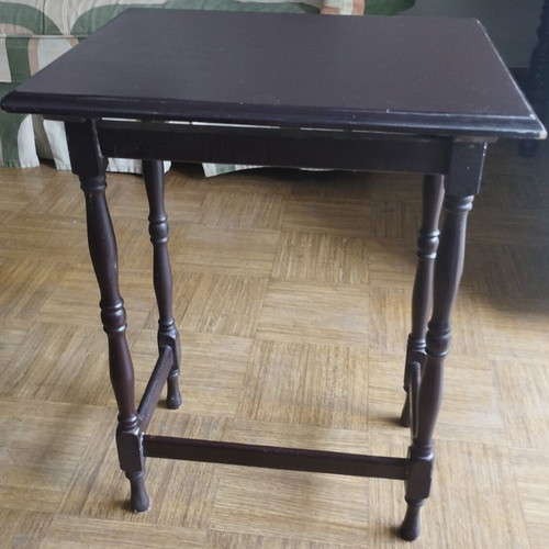 Vintage wooden side tables set of 2 used, walnut color