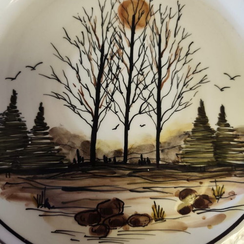 Decorative handmade platter used, 30 cm diameter