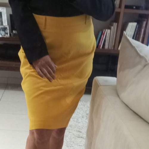Betty Barclay skirt used, bright yellow, size Small