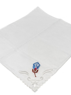 Traditional women's dance scarf blue embroidered 100% cotton new MARK195