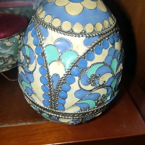 Silver eggs of Tsarist Russia used with enamel and bases