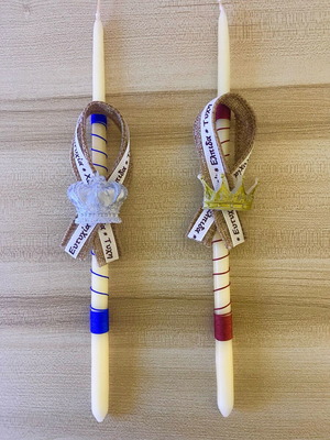 Easter candles new, set of 2 handmade