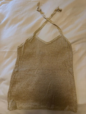 Naf Naf lurex top like new, gold, festive