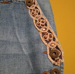 Polo Garage high-waist wide straight jeans, 100% cotton, size EUR 40