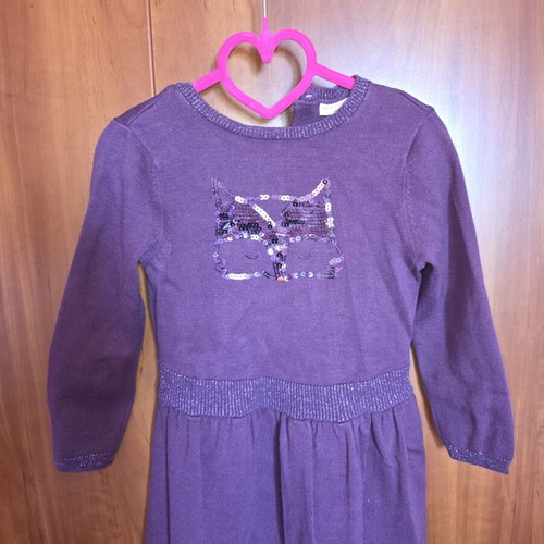 Knitted purple dress Du Pareil au Même size 3 years like new