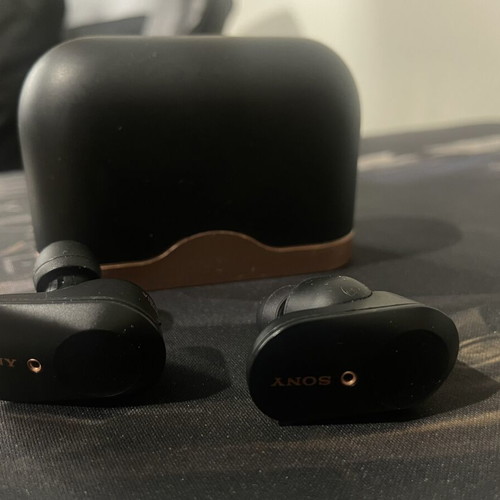 Sony WF-1000XM3 wireless earbuds used with extra ear tips