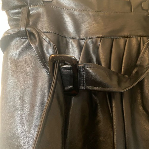 Piazza Italia midi black faux leather skirt new, size XL